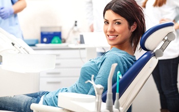 Female patient visiting BlueCross BlueShield dentist in Carrollton