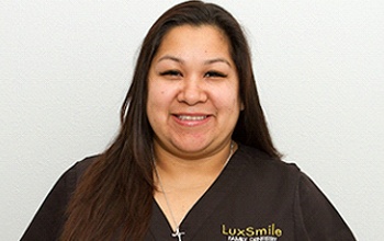 Chrissy, friendly office manager at LuxSmile Family Dentistry of Carrollton